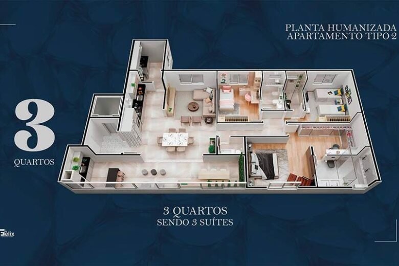 Apartamentos de alto padrão a venda com 3 suítes no Cidade Nobre em Ipatinga